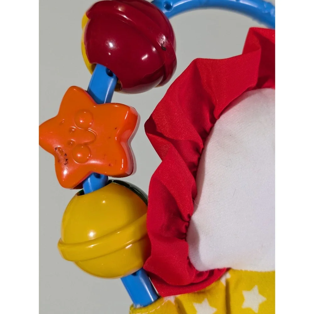 Vintage 1996 Fisher Price Baby Circus Juggling Lion Rattle Plush Toy Primary